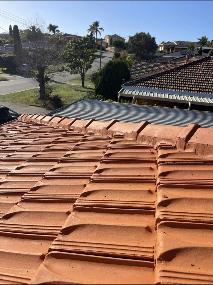 Clean terracotta tile roof and ridges